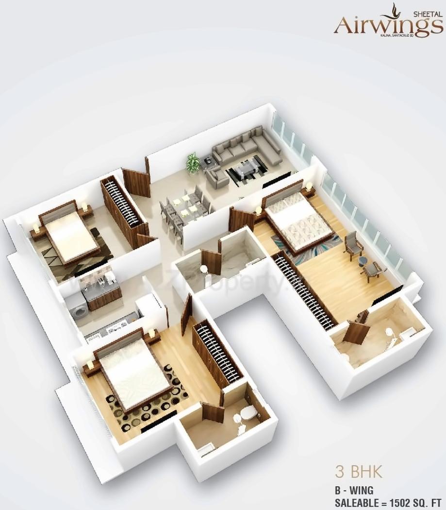 Layout of real estate project Sheetal Airwing located at Andheri, MumbaiSuburban, Maharashtra
