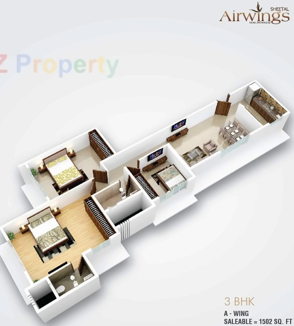Layout of real estate project Sheetal Airwing located at Andheri, MumbaiSuburban, Maharashtra