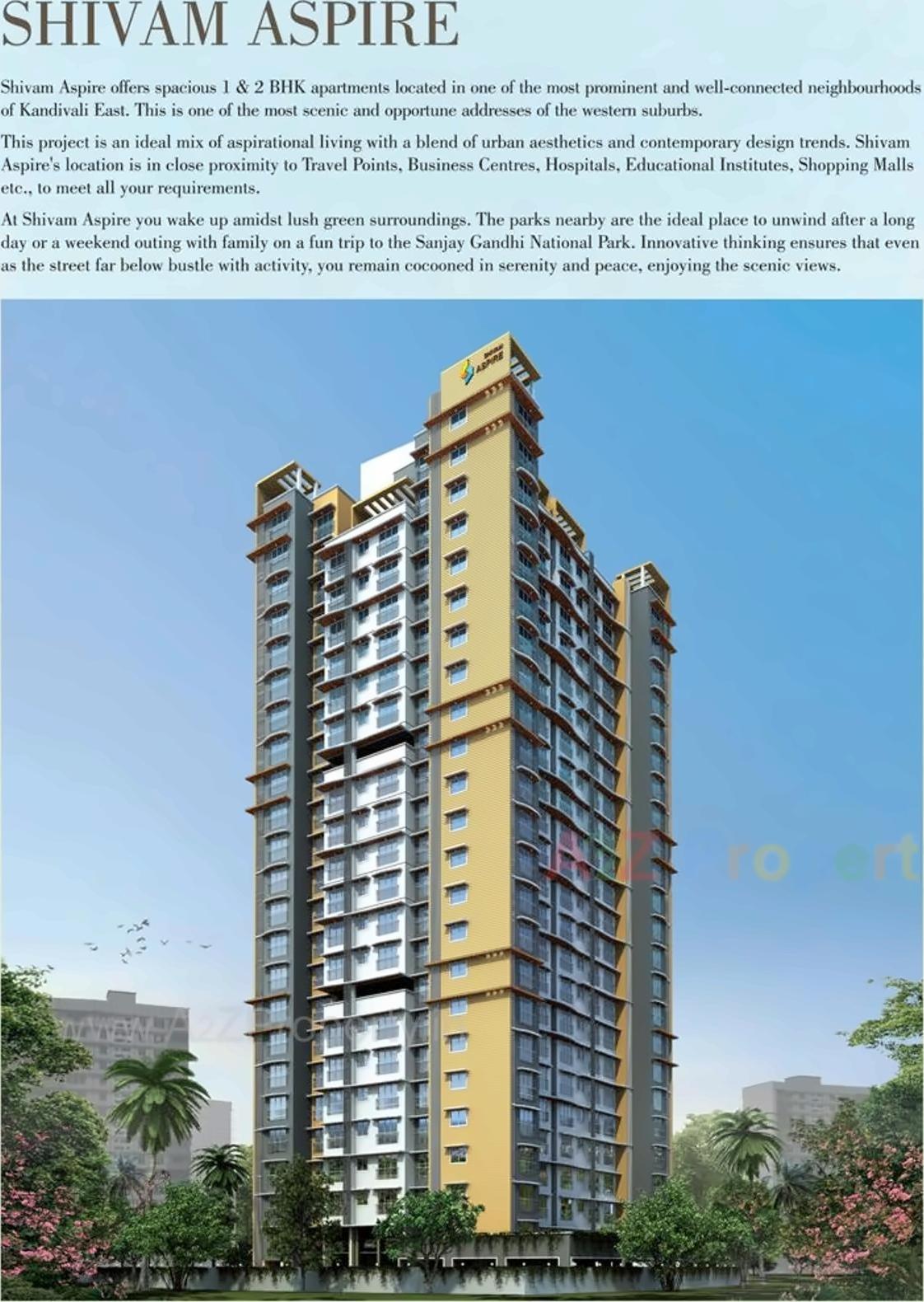 3D Elevation of real estate project Shivam Aspire located at Borivali, MumbaiSuburban, Maharashtra