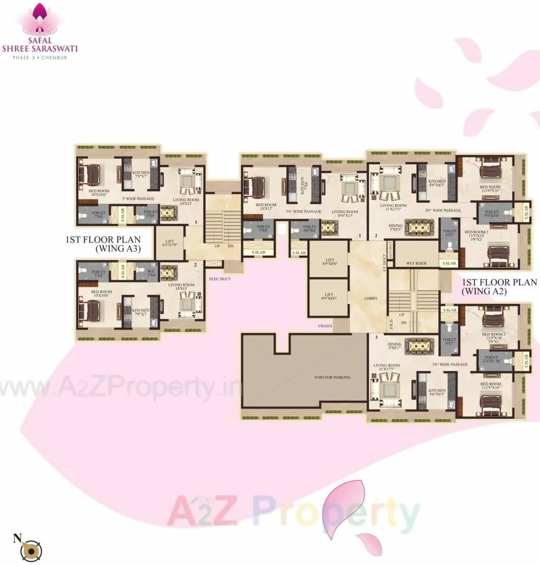 Layout of real estate project Shree Saraswati Chsl Plot located at Kurla, MumbaiSuburban, Maharashtra