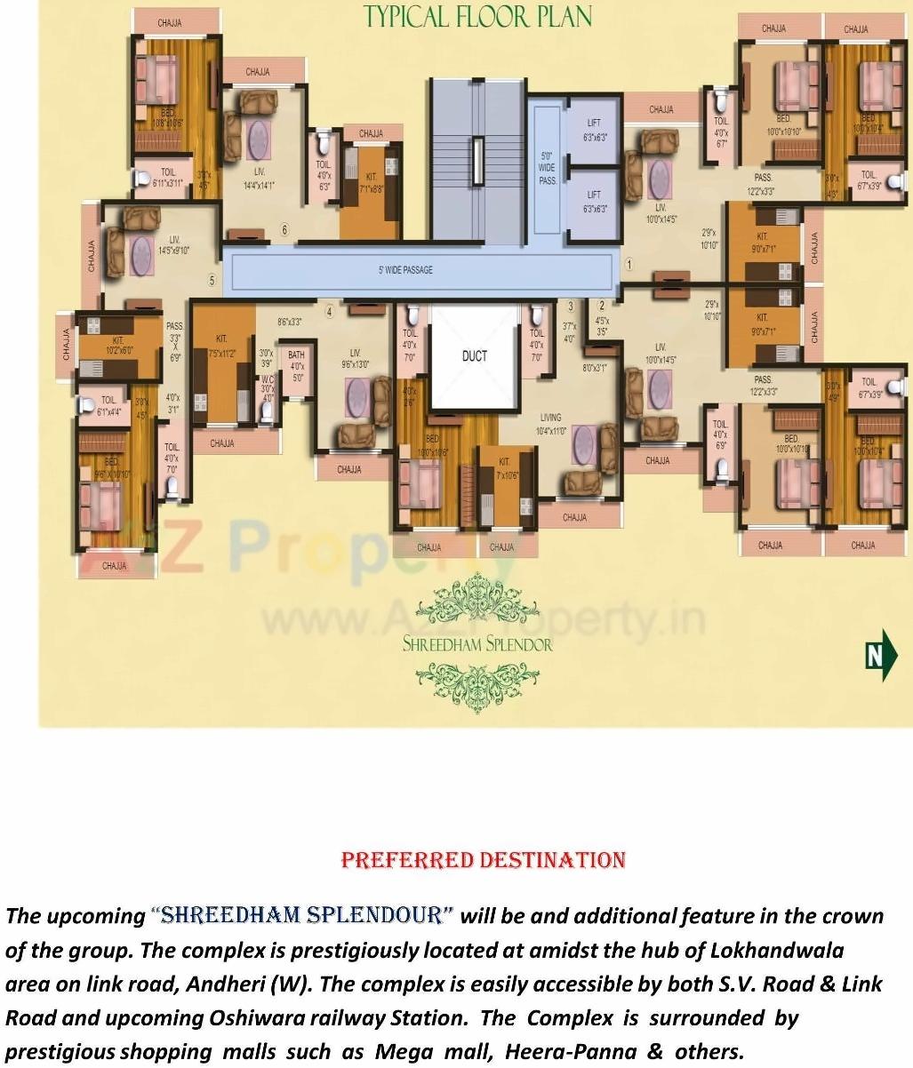 Layout of real estate project Shreedham Splendour located at Andheri, MumbaiSuburban, Maharashtra