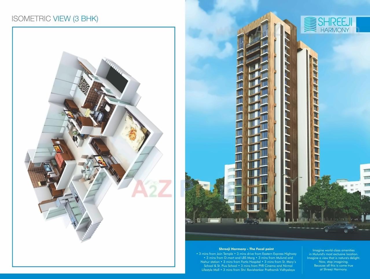 3D Elevation of real estate project Shreeji Harmony located at Kurla, MumbaiSuburban, Maharashtra