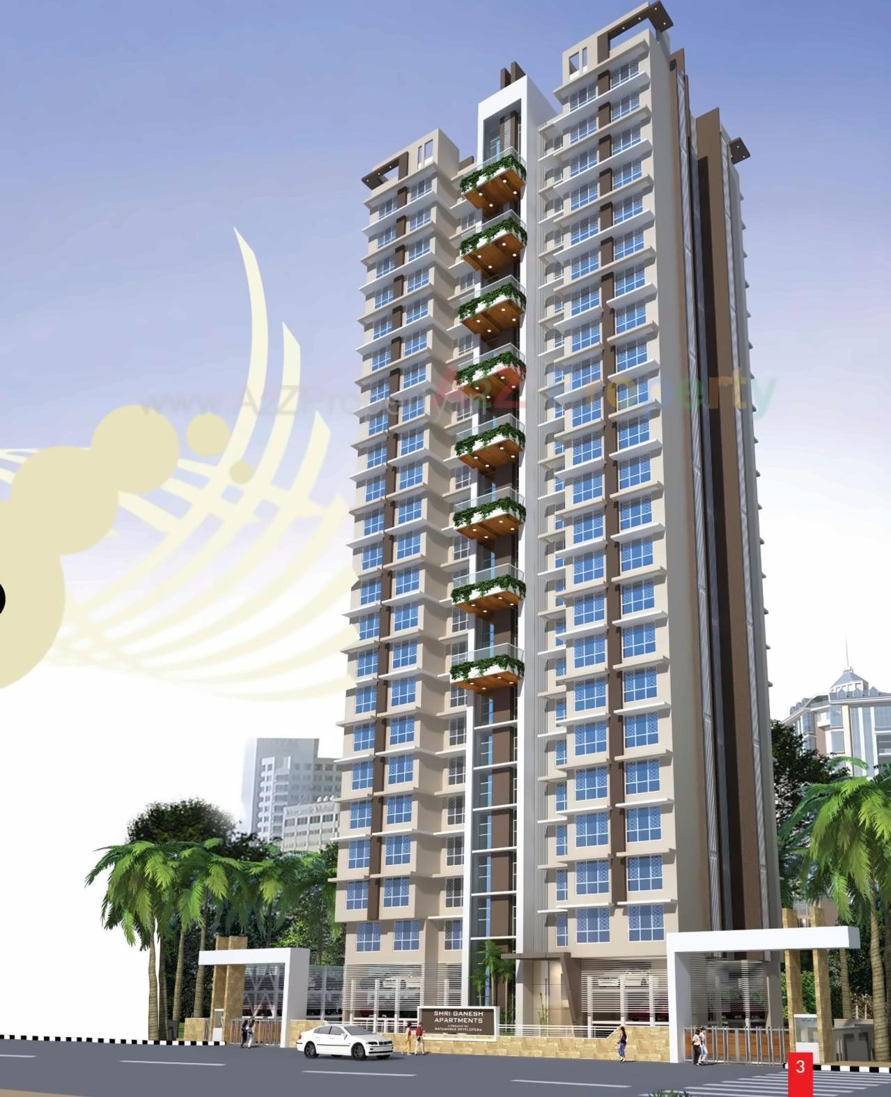 3D Elevation of real estate project Shri Ganesh Apartments located at Borivali, MumbaiSuburban, Maharashtra