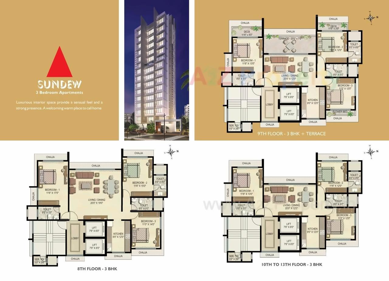 Layout of real estate project Shubham Trident   Sundew, Sunrise Sunglow located at Kurla, MumbaiSuburban, Maharashtra