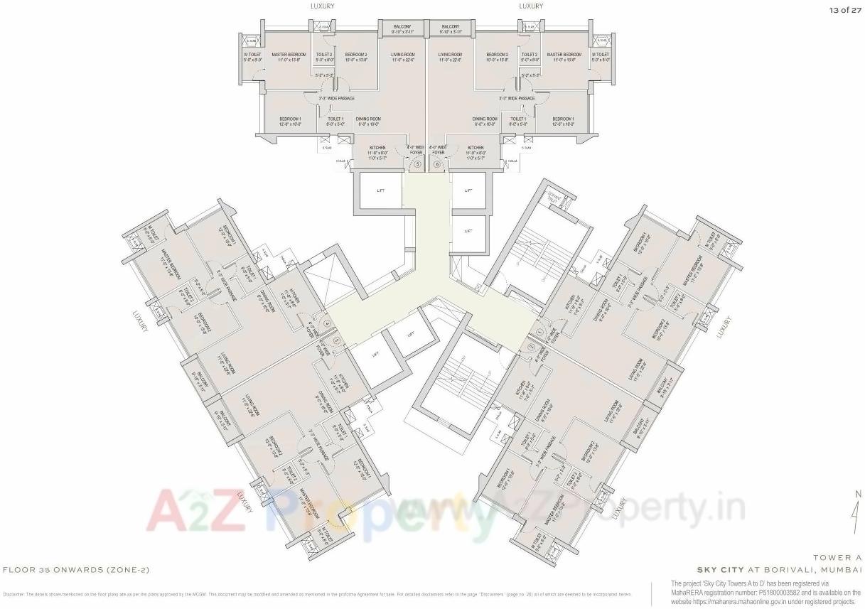 Layout of real estate project Sky City Towers A To located at Borivali, MumbaiSuburban, Maharashtra