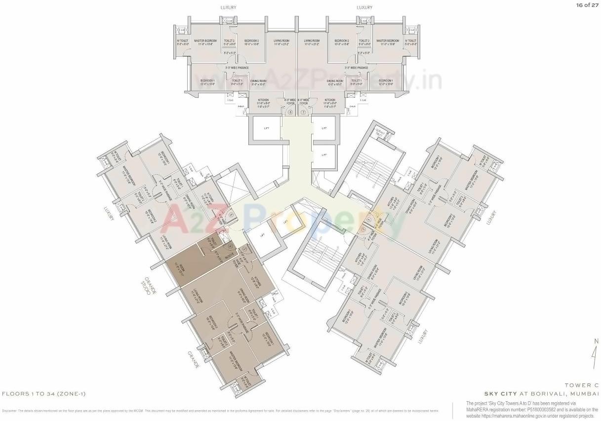 Layout of real estate project Sky City Towers A To located at Borivali, MumbaiSuburban, Maharashtra