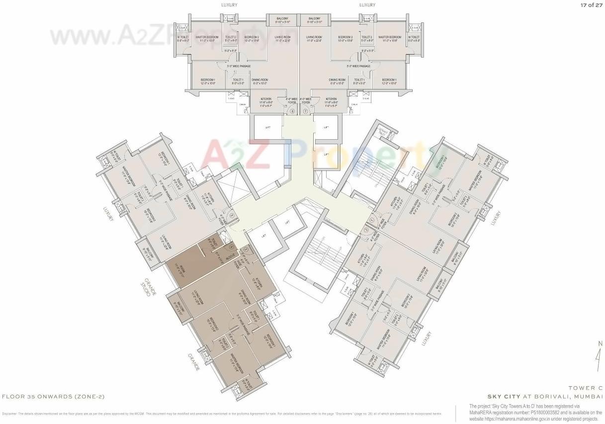 Layout of real estate project Sky City Towers A To located at Borivali, MumbaiSuburban, Maharashtra