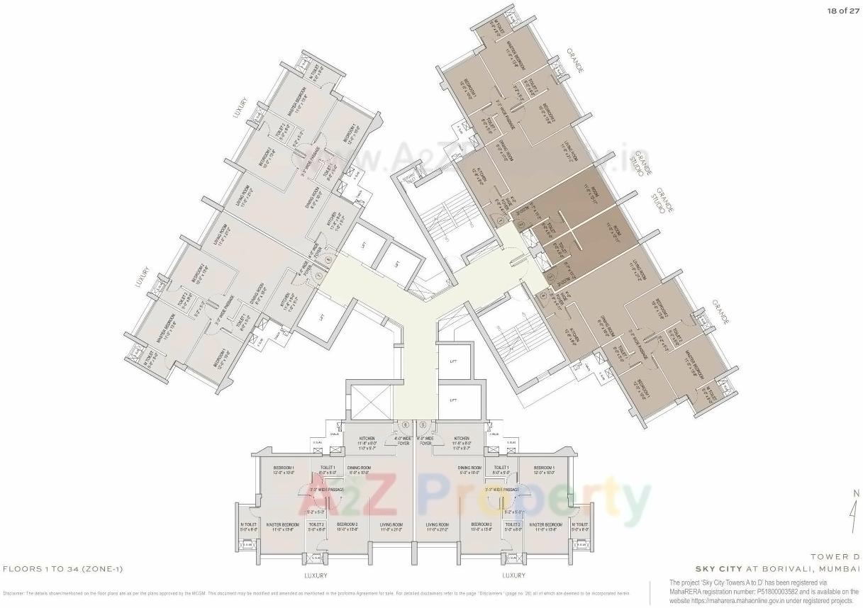 Layout of real estate project Sky City Towers A To located at Borivali, MumbaiSuburban, Maharashtra