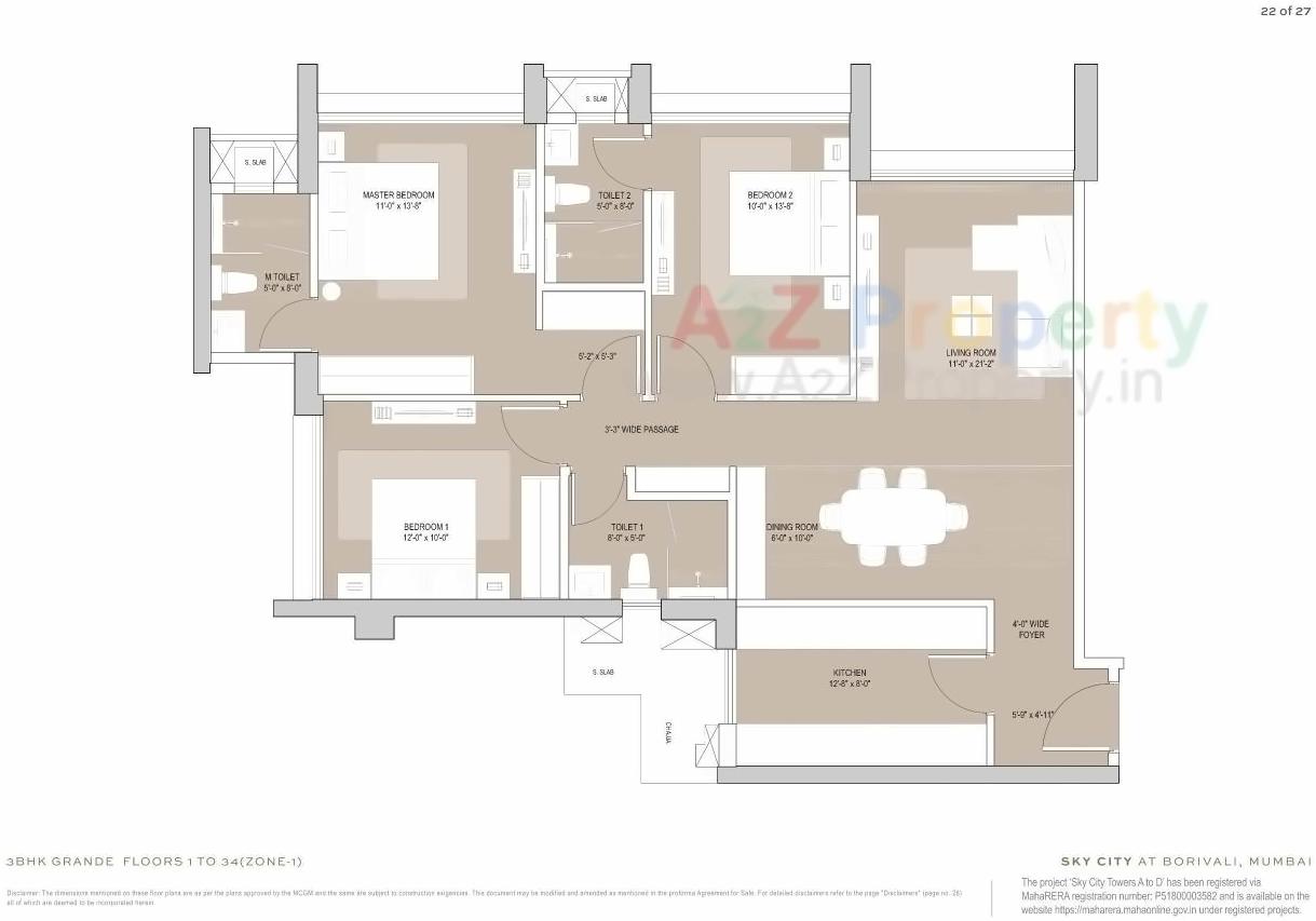 Layout of real estate project Sky City Towers A To located at Borivali, MumbaiSuburban, Maharashtra
