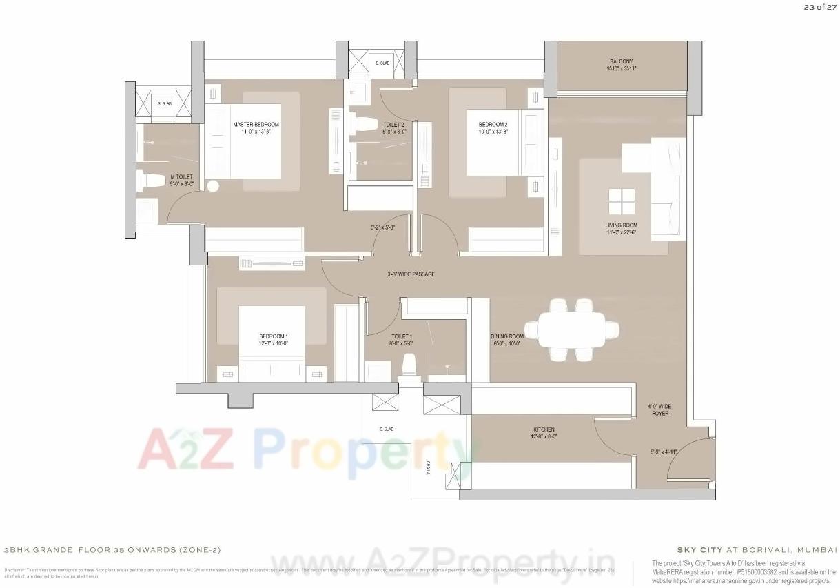 Layout of real estate project Sky City Towers A To located at Borivali, MumbaiSuburban, Maharashtra