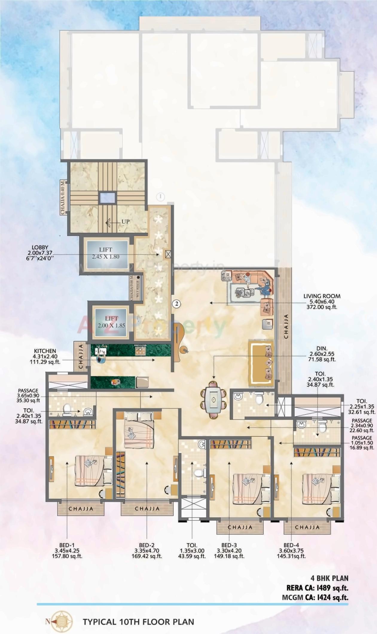 Layout of real estate project Skye Grandeur located at Kurla, MumbaiSuburban, Maharashtra