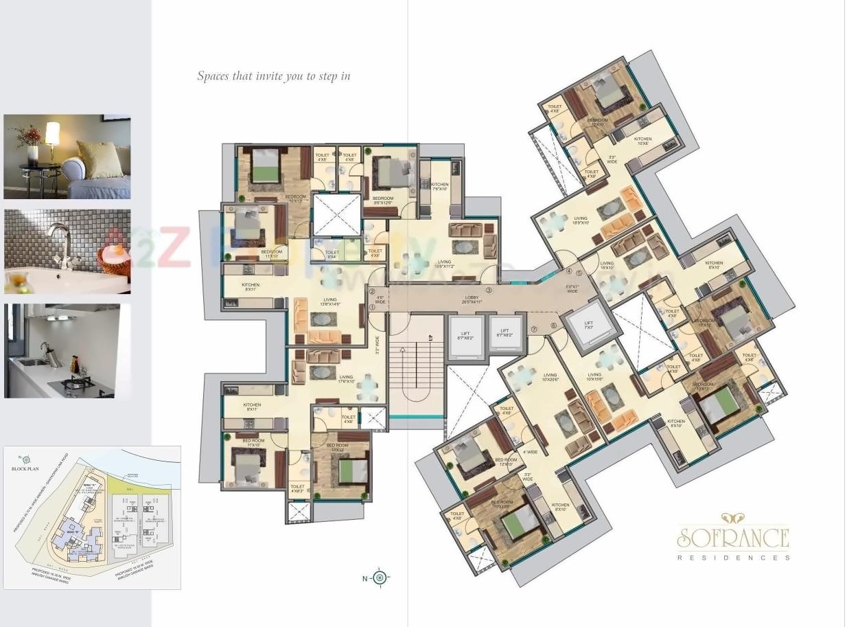 Layout of real estate project Sofrance located at Kurla, MumbaiSuburban, Maharashtra