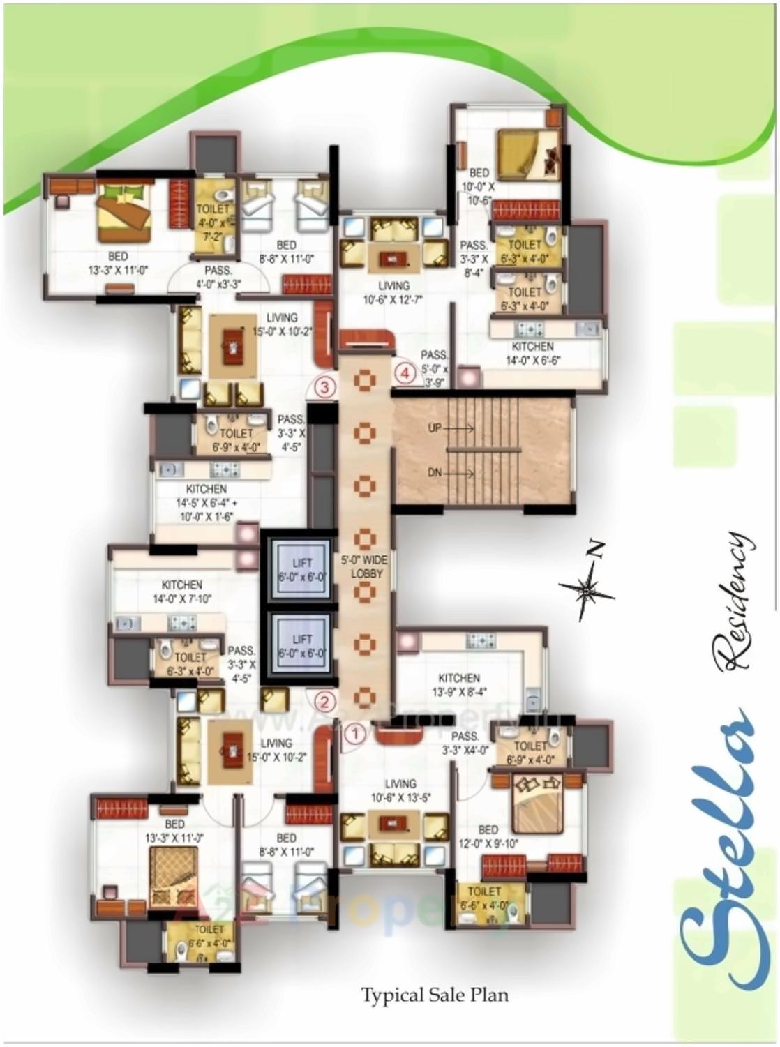 Layout of real estate project Stella Residency located at Kurla, MumbaiSuburban, Maharashtra