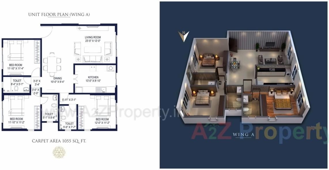 Layout of real estate project Sunrise Orlem located at Borivali, MumbaiSuburban, Maharashtra
