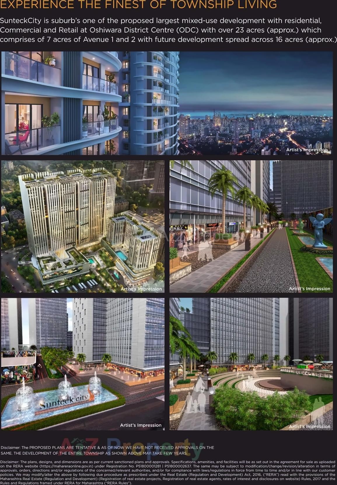 3D Elevation of real estate project Sunteck City Avenue located at Borivali, MumbaiSuburban, Maharashtra