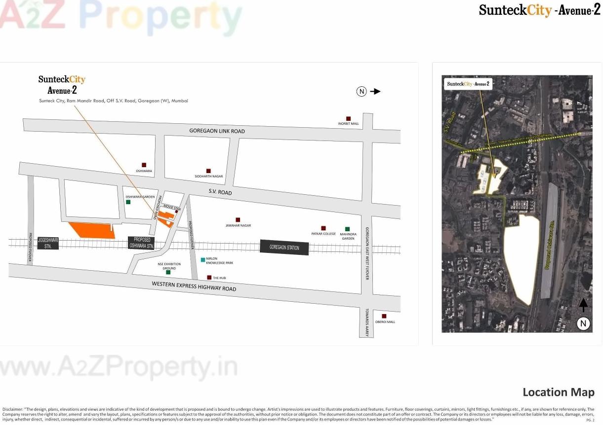 Keyplan of real estate project Sunteck City Avenue 2 located at Borivali, MumbaiSuburban, Maharashtra