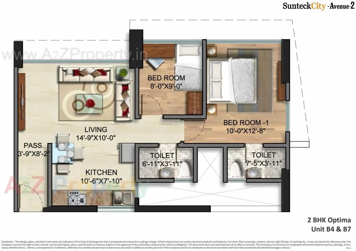 Layout of real estate project Sunteck City Avenue 2 located at Borivali, MumbaiSuburban, Maharashtra