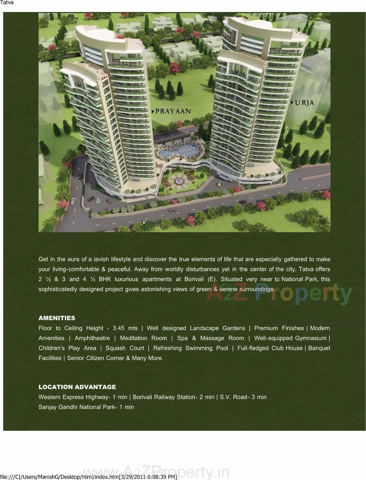 3D Elevation of real estate project Tatva located at Borivali, MumbaiSuburban, Maharashtra