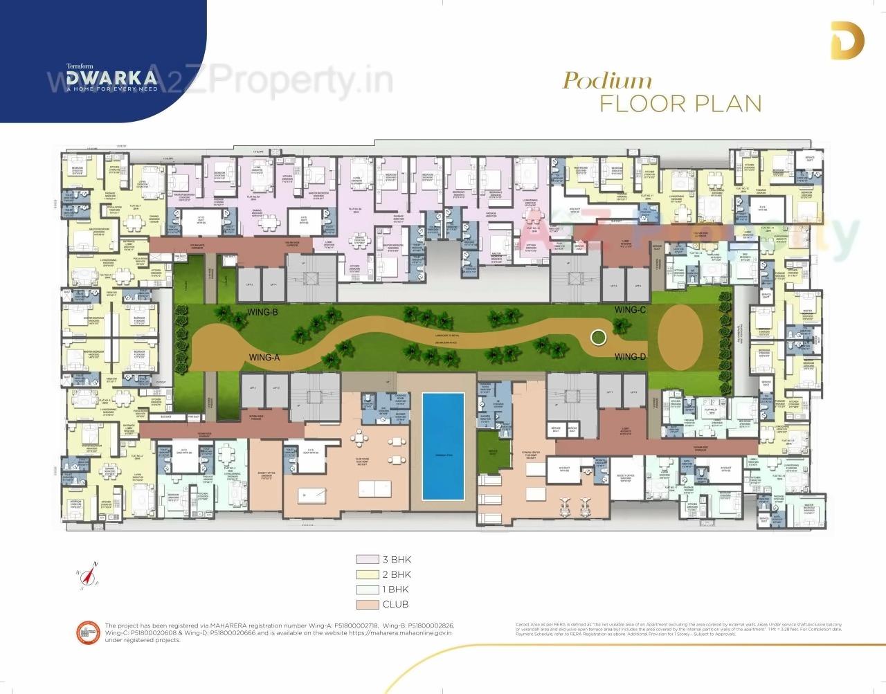 Layout of real estate project Terraform Dwarka located at Kurla, MumbaiSuburban, Maharashtra