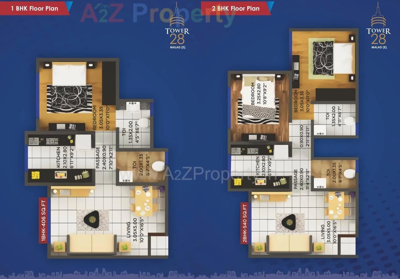 Layout of real estate project Tower located at Borivali, MumbaiSuburban, Maharashtra