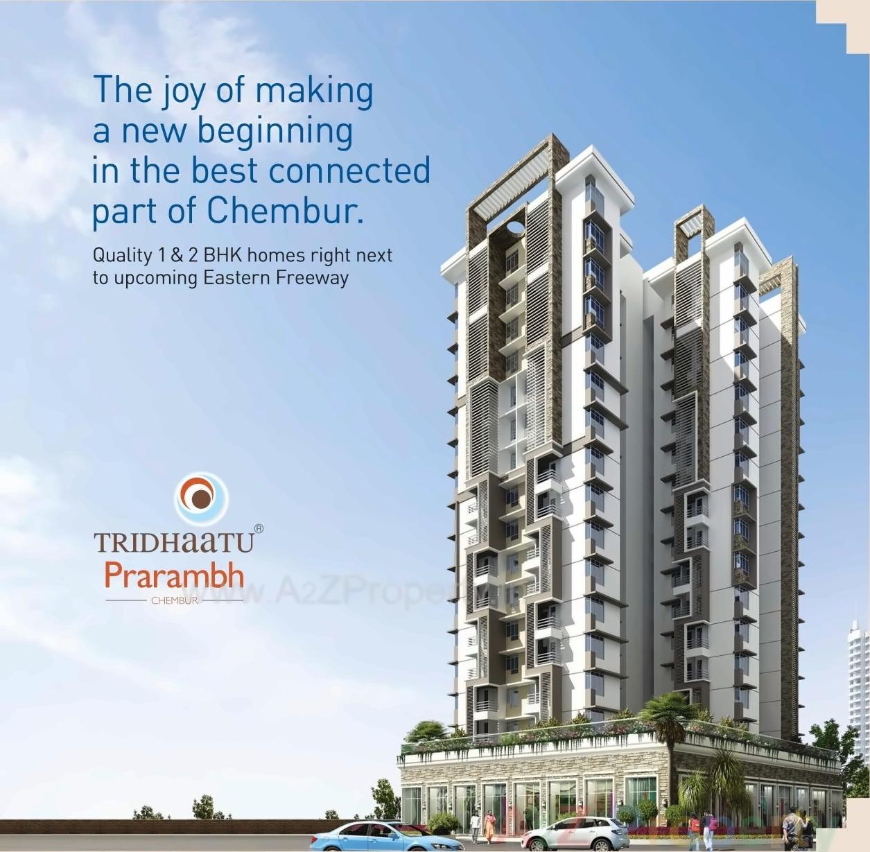 3D Elevation of real estate project Tridhaatu Prarambh located at Kurla, MumbaiSuburban, Maharashtra