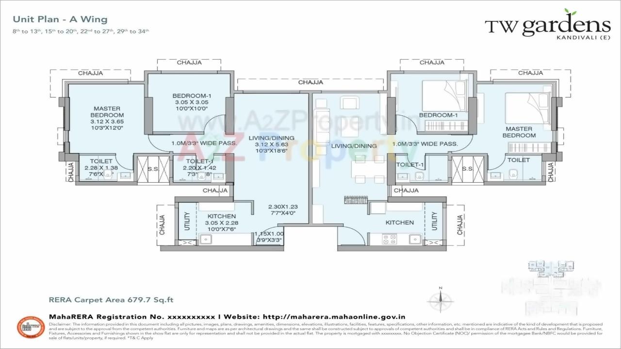 Layout of real estate project Tw Gardens located at Borivali, MumbaiSuburban, Maharashtra