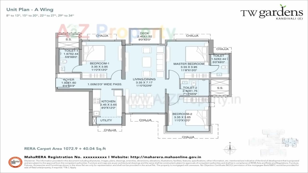 Layout of real estate project Tw Gardens located at Borivali, MumbaiSuburban, Maharashtra