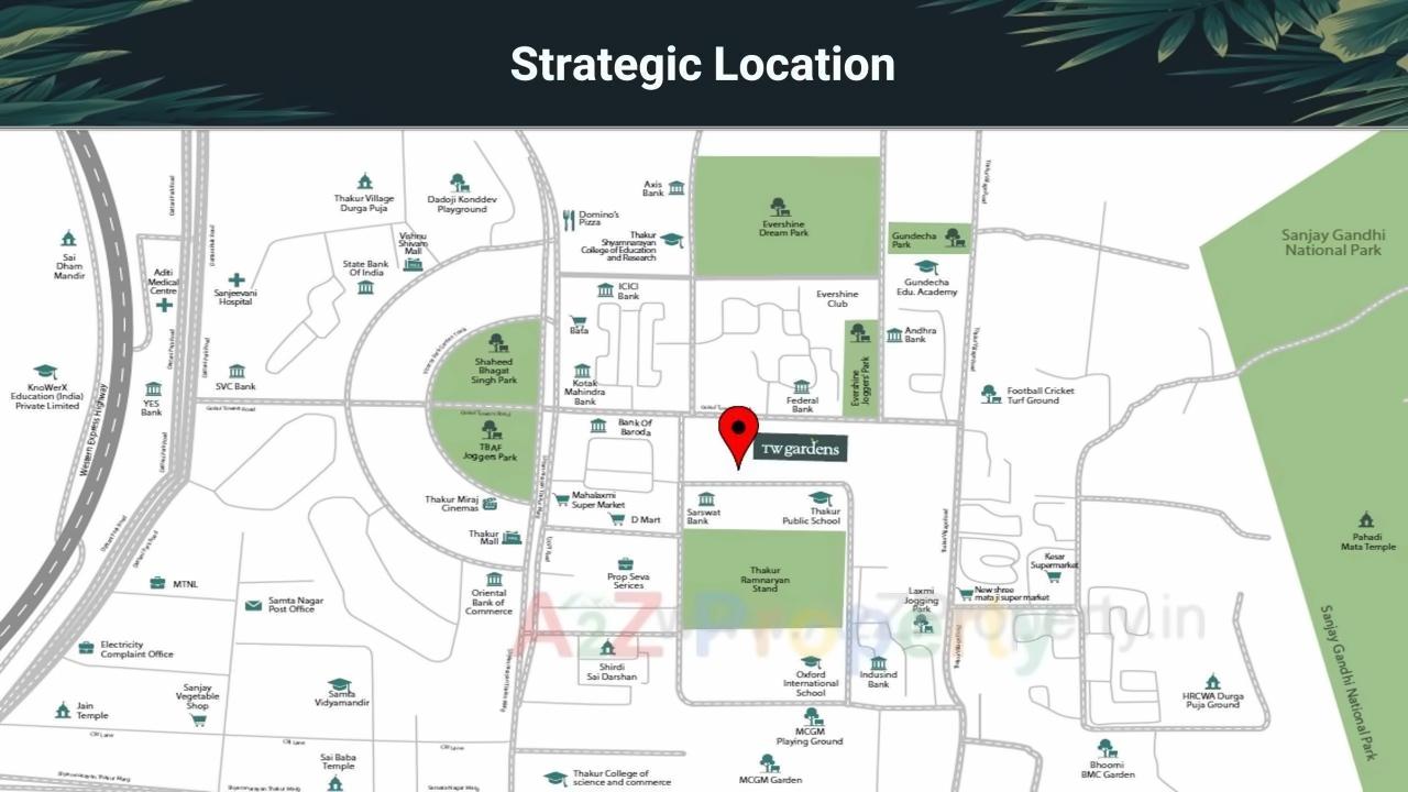 Layout of real estate project Tw Gardens located at Borivali, MumbaiSuburban, Maharashtra
