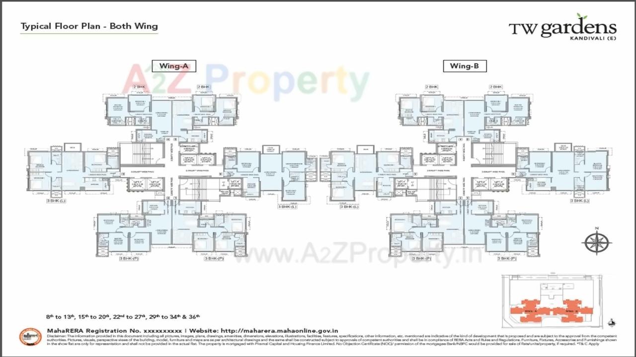 Layout of real estate project Tw Gardens located at Borivali, MumbaiSuburban, Maharashtra