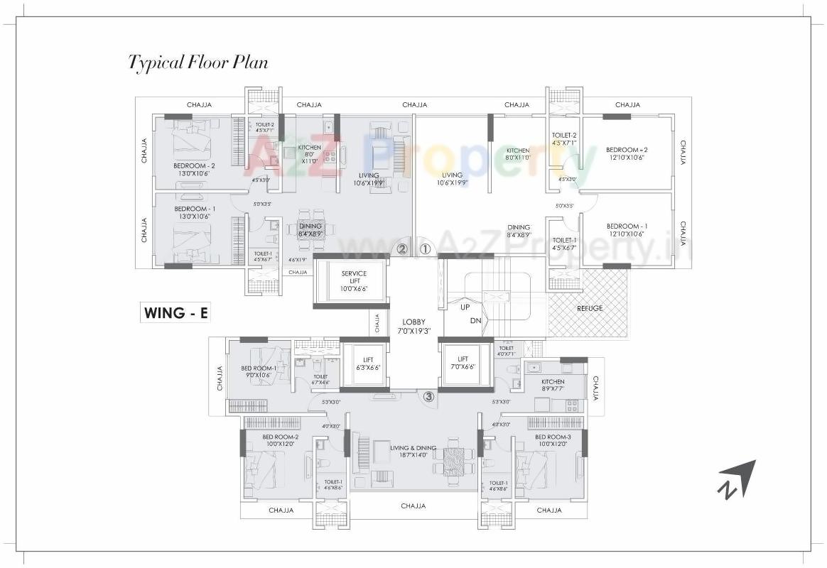 Layout of real estate project Upper East located at Borivali, MumbaiSuburban, Maharashtra