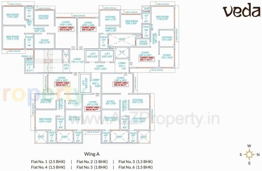 Layout of real estate project Veda located at Andheri, MumbaiSuburban, Maharashtra