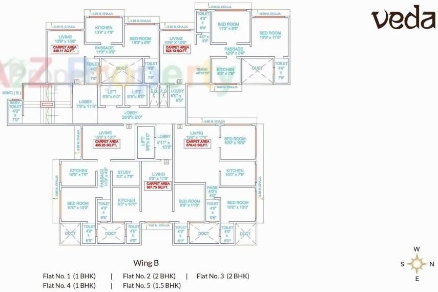 Layout of real estate project Veda located at Andheri, MumbaiSuburban, Maharashtra