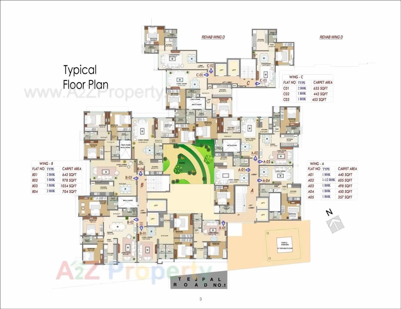 Layout of real estate project Vijayraj Residency located at Andheri, MumbaiSuburban, Maharashtra
