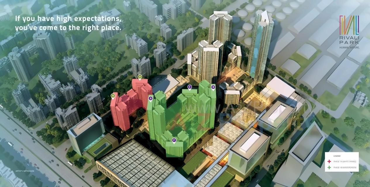 3D Elevation of real estate project Wintergreen located at Borivali, MumbaiSuburban, Maharashtra