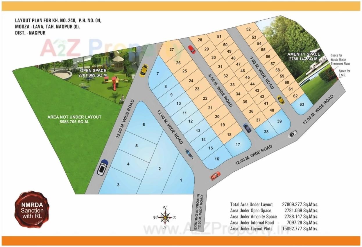 Layout of real estate project Aaa Lava City located at Lavha, Nagpur, Maharashtra