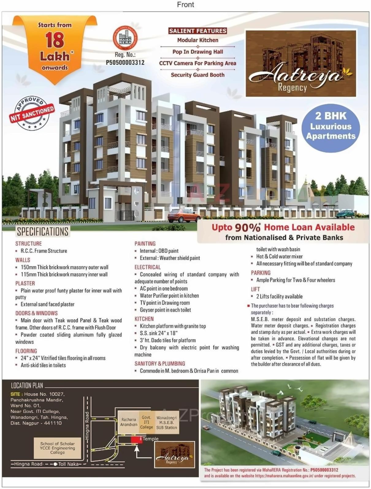  of real estate project Aatreya Regency located at Wanadongri-ct, Nagpur, Maharashtra
