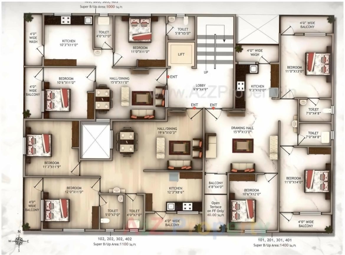 Layout of real estate project Balaji Apartments located at Nagpur-m-corp, Nagpur, Maharashtra