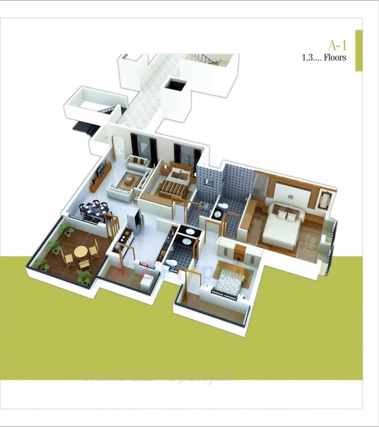 Layout of real estate project Janai   Balaji Apartments located at Nagpur-m-corp, Nagpur, Maharashtra