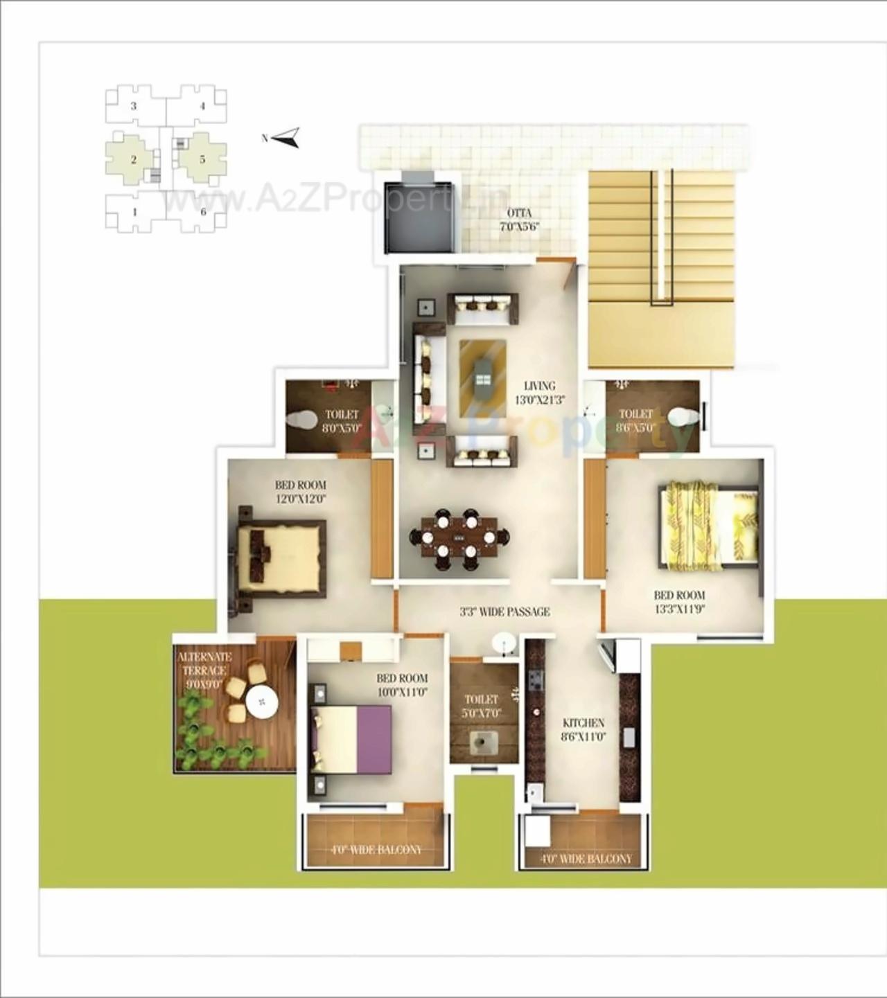 Layout of real estate project Janai   Balaji Apartments located at Nagpur-m-corp, Nagpur, Maharashtra