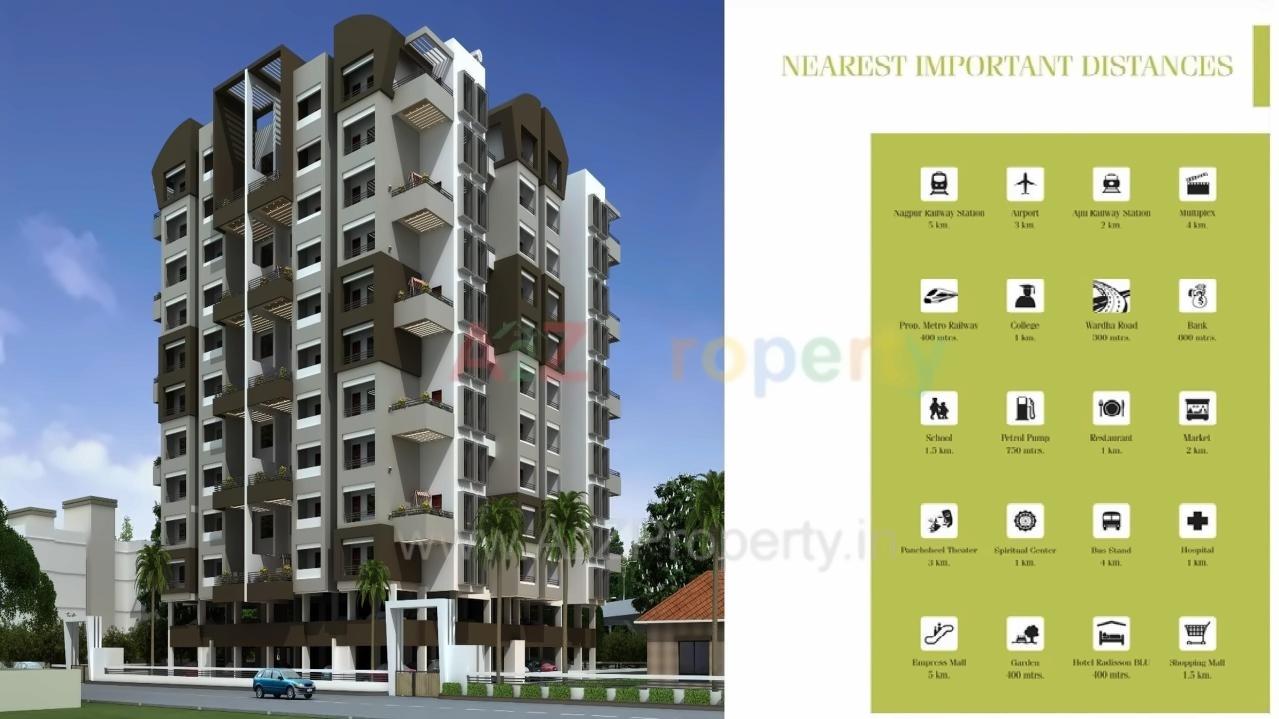 3D Elevation of real estate project Janai   Balaji Apartments located at Nagpur-m-corp, Nagpur, Maharashtra
