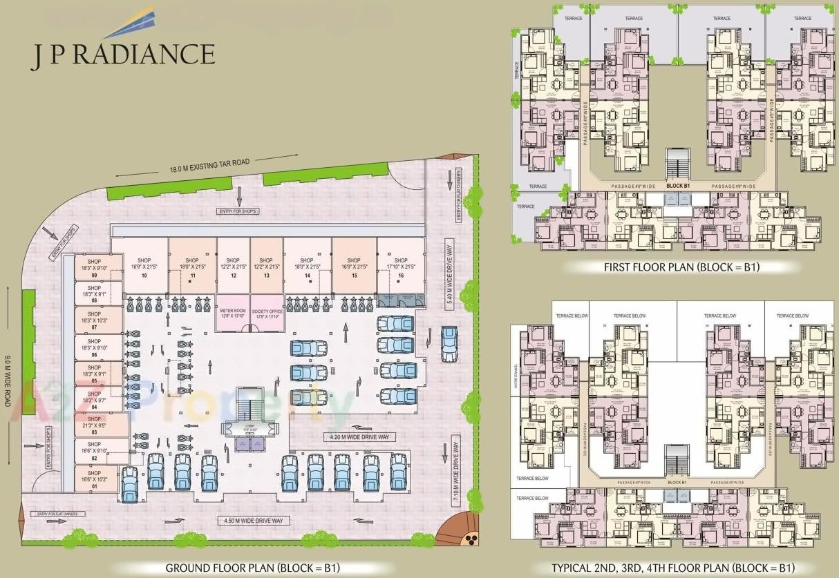 Layout of real estate project Jp Radiance located at Hingna, Nagpur, Maharashtra