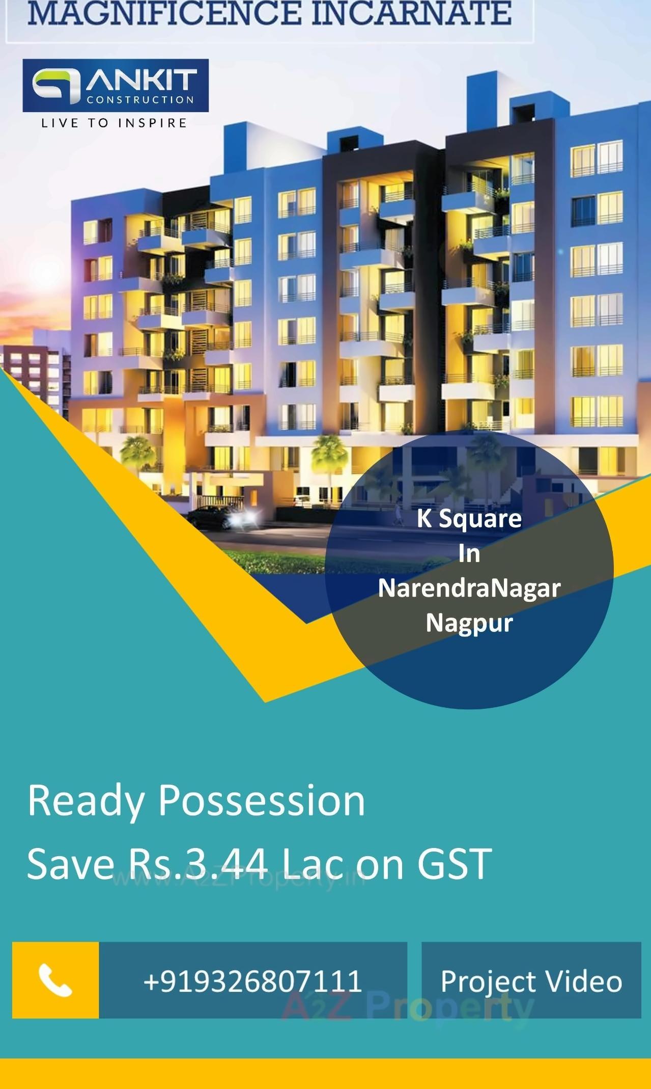 3D Elevation of real estate project K Square Apartments located at Nagpur-m-corp, Nagpur, Maharashtra