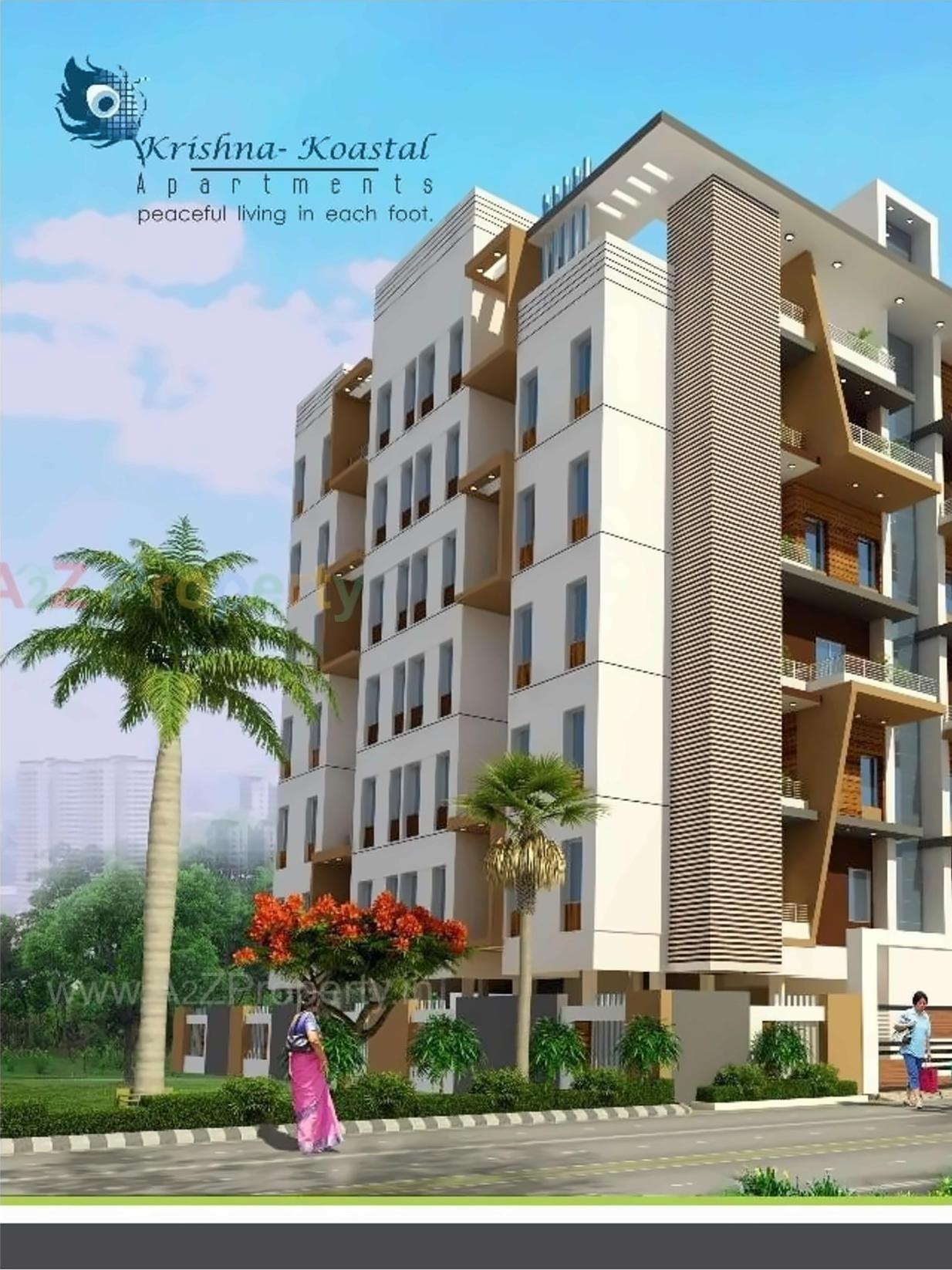 3D Elevation of real estate project Koastal Apartments located at Nagpur-m-corp, Nagpur, Maharashtra