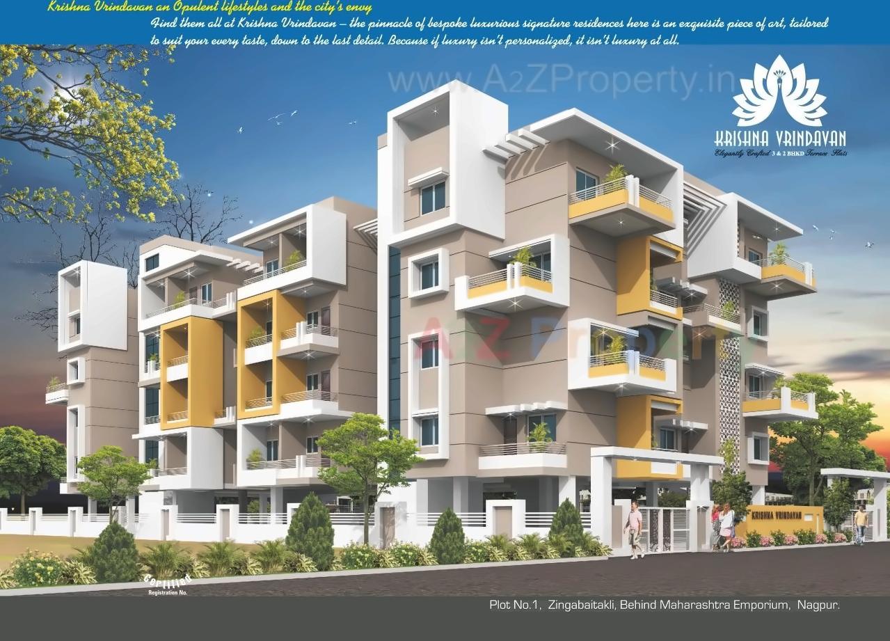 3D Elevation of real estate project Krishna Vrindavan located at Nagpur-m-corp, Nagpur, Maharashtra