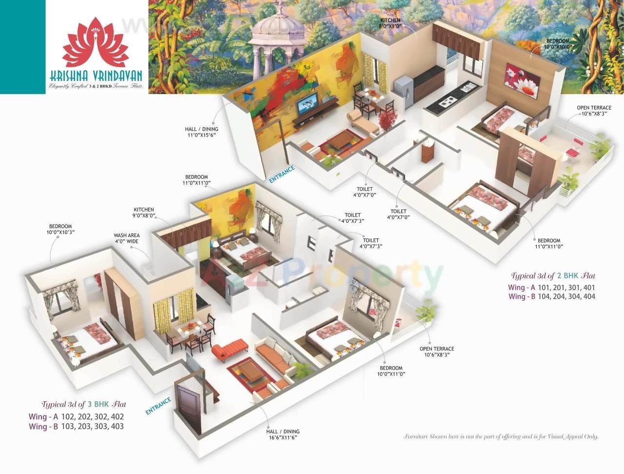 Layout of real estate project Krishna Vrindavan located at Nagpur-m-corp, Nagpur, Maharashtra