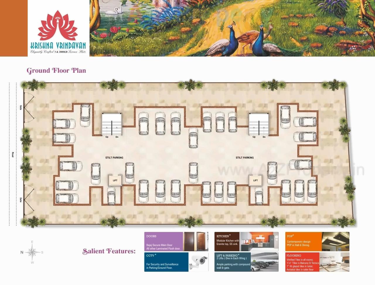 Layout of real estate project Krishna Vrindavan located at Nagpur-m-corp, Nagpur, Maharashtra