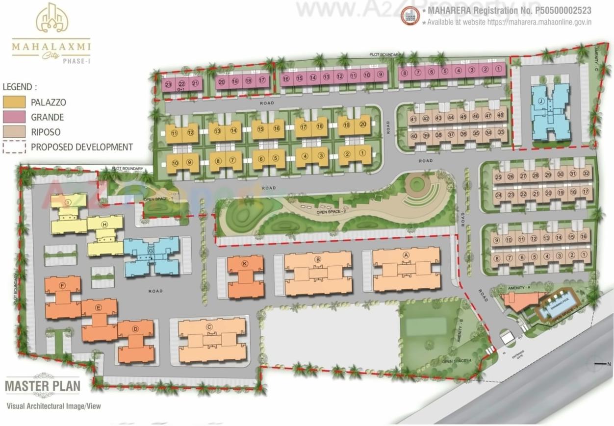 Layout of real estate project Mahalaxmi City located at Bokhara, Nagpur, Maharashtra