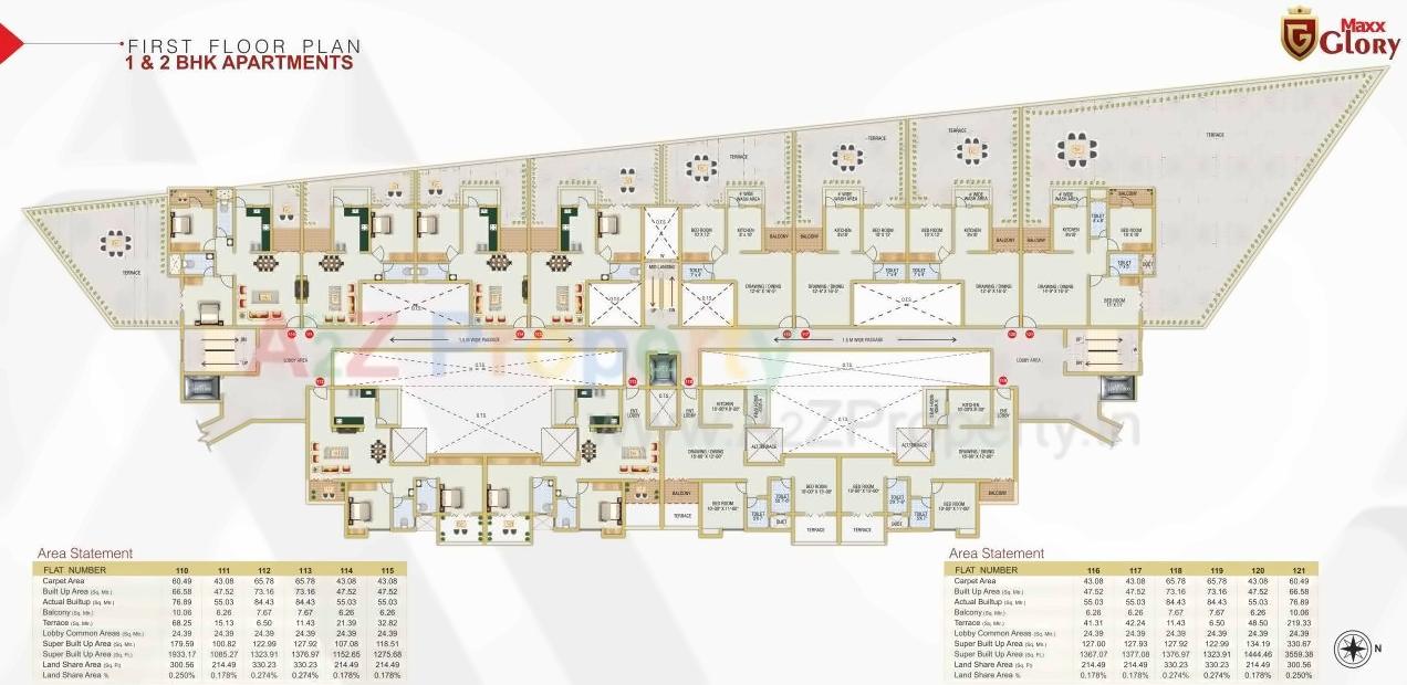 Layout of real estate project Maxx Glory located at Beltarodi, Nagpur, Maharashtra