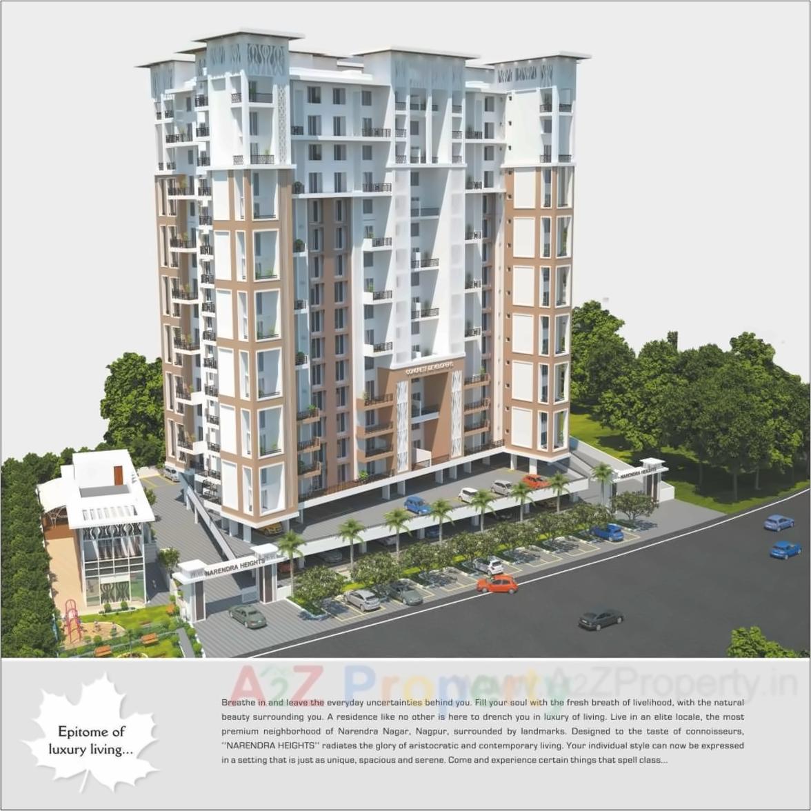 3D Elevation of real estate project Narendra Heights located at Nagpur-urban, Nagpur, Maharashtra