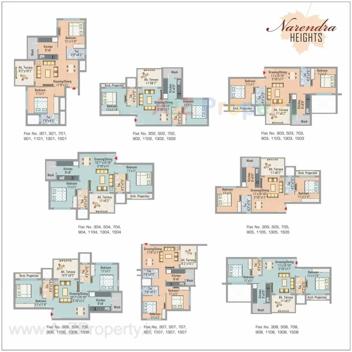 Layout of real estate project Narendra Heights located at Nagpur-urban, Nagpur, Maharashtra